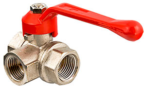 Кран шаровый Valtec d 1/2" трехходовой тип L