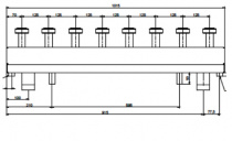Распределительный коллектор KHW-7 Huch EnTEC на 4 отопительных контура до 200 кВт (105.04.125.70)