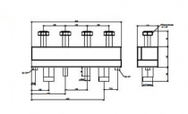 Распределительный коллектор KHW-7 Huch EnTEC на 2 отопительных контура до 200 кВт (105.02.125.70)