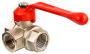 детальная картинка Кран шаровый Valtec d 1/2" трехходовой тип Т Кран шаровый Valtec d 1/2" трехходовой тип Т